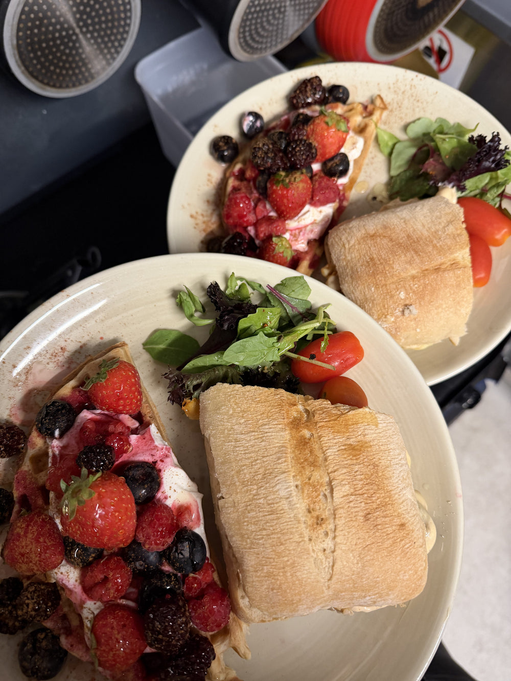 Fresh sandwiches with colourful salad at BALANCE