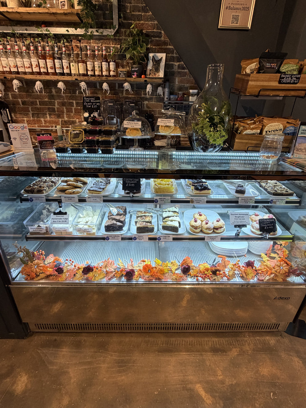 The cakes and bakes counter inside BALANCE café