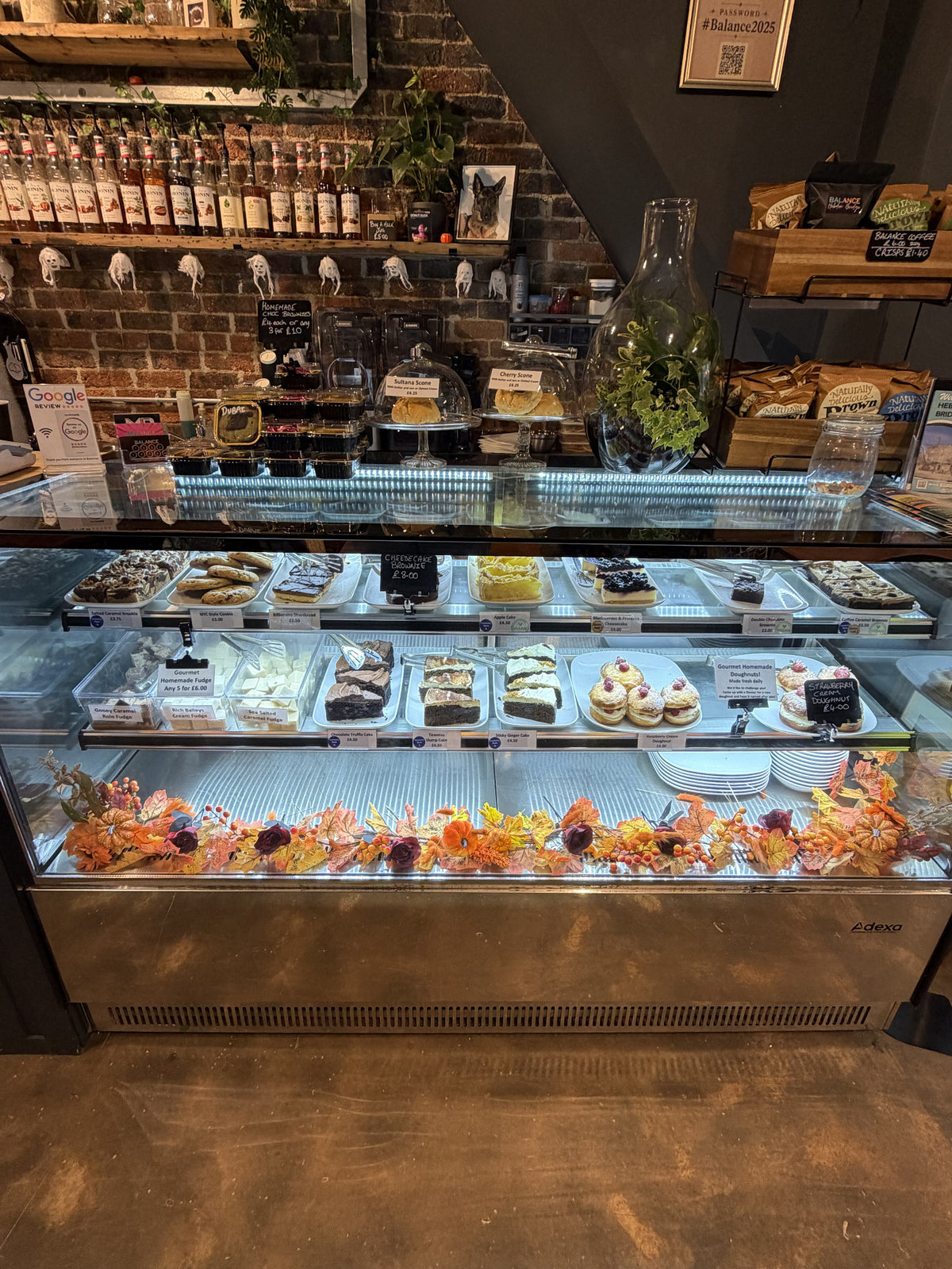 The cakes and bakes counter inside BALANCE café