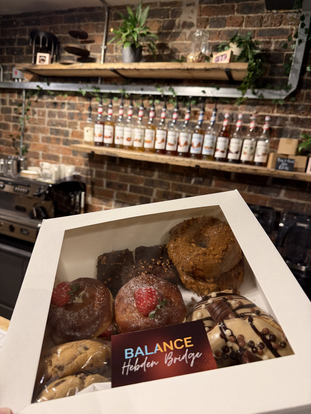 A BALANCE treat box in the coffee shop