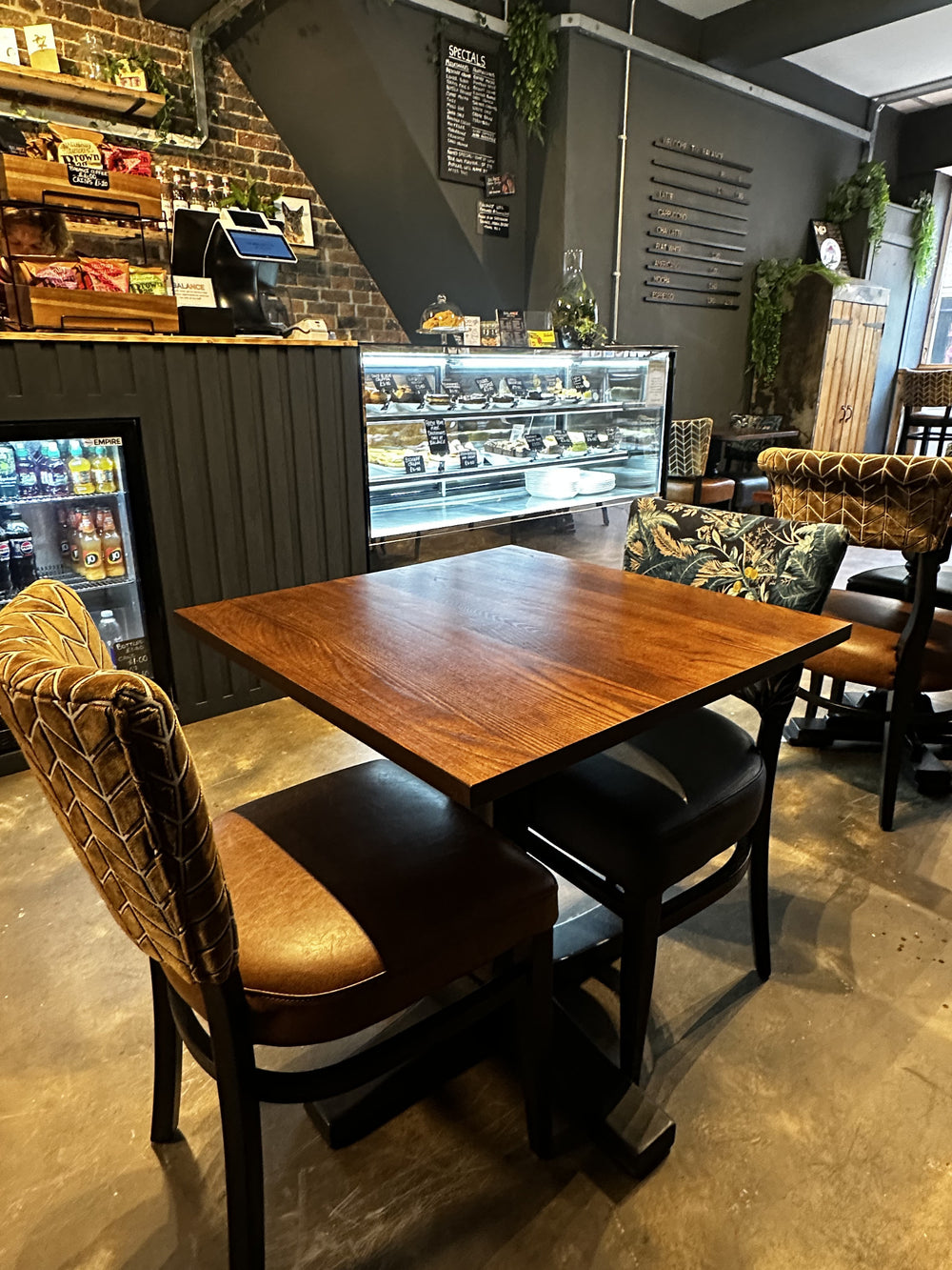 Seating beside the counter inside BALANCE