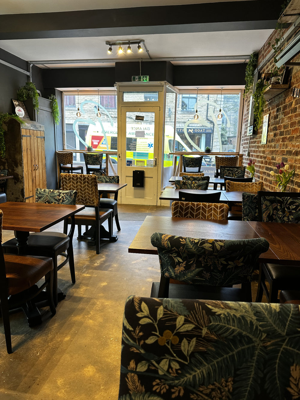 The seating area inside BALANCE