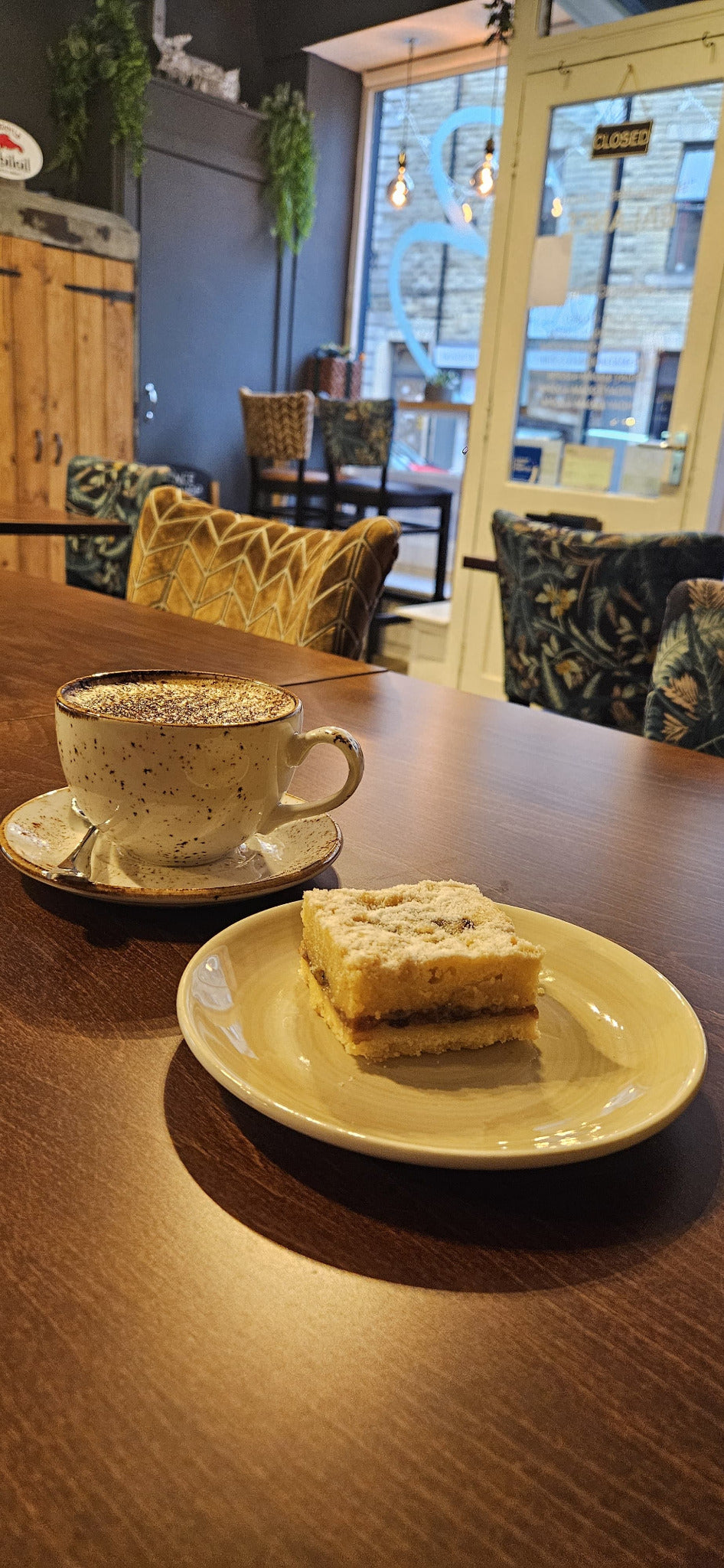 Coffee and a sweet treat inside BALANCE
