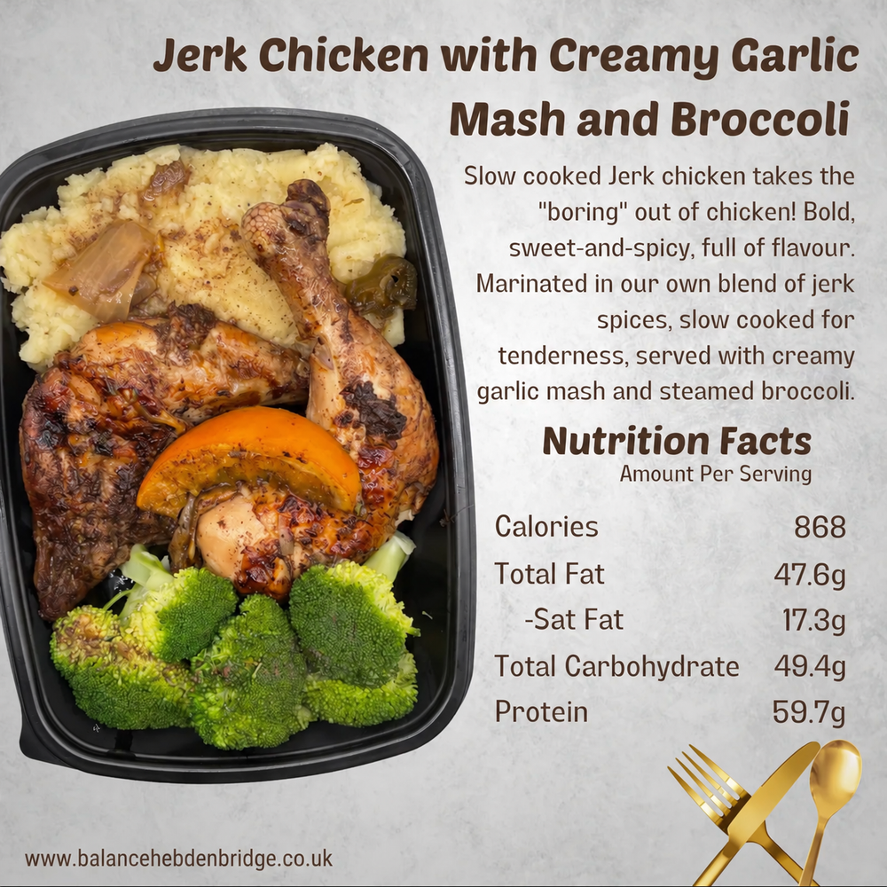 Tender and Juicy Jerk Chicken with Creamy Garlic Mash and Broccoli — www.balancehebdenbridge.co.uk
